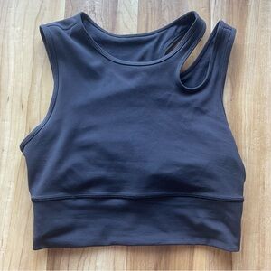 Lululemon mastered motion cropped asymmetrical tank black size 6